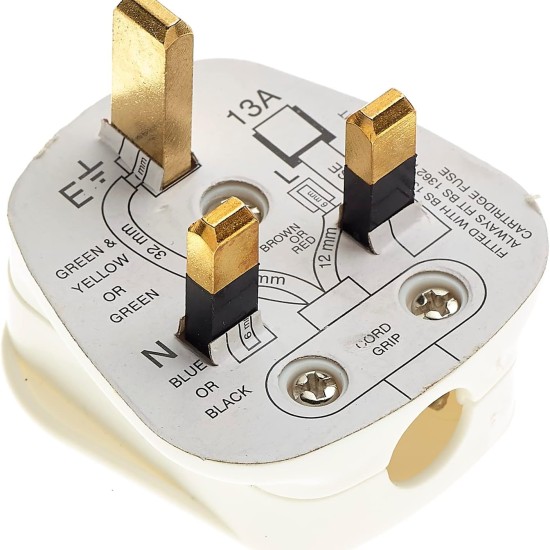 WhiteFused Plug -UK 3Pin-13Amp